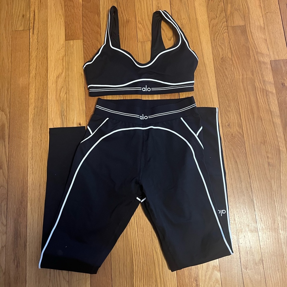 Alo Black and White Activewear Set
